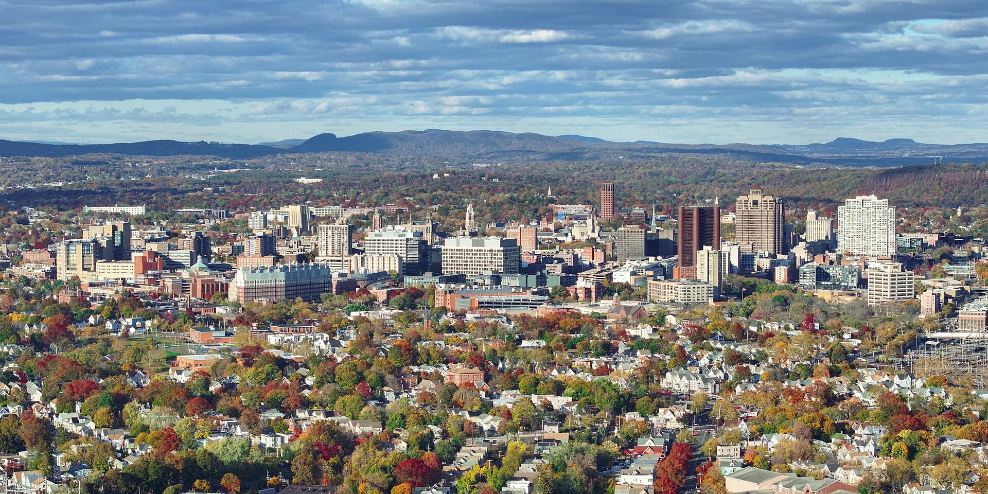 Local street or neighborhood view of New Haven, Connecticut